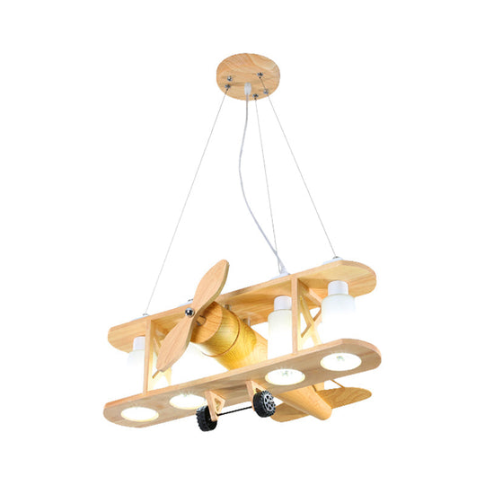 Glider Shape Pendant Light - Cool Metal Hanging With 4 Lights For Kindergarten And Cloth Shop