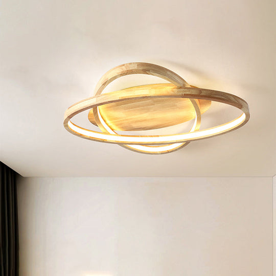 Plafonnier encastré à LED contemporain en bois beige - Parfait pour les espaces de vie !