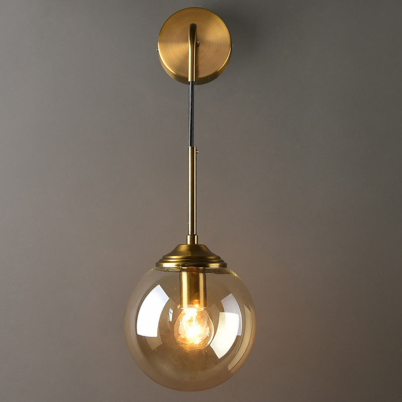 Modern 1-Head Globe Wall Light In Gold - Perfect For Bedrooms