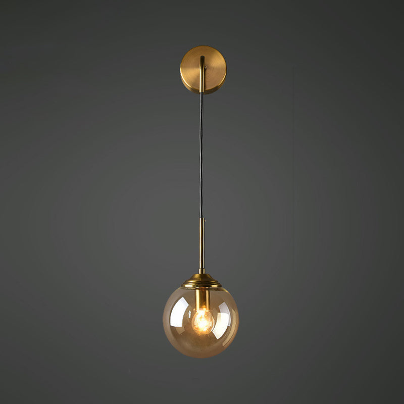 Modern 1-Head Globe Wall Light In Gold - Perfect For Bedrooms