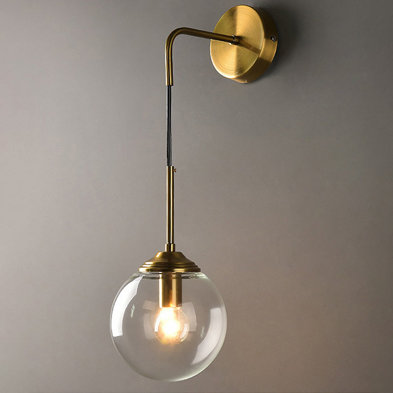 Modern 1-Head Globe Wall Light In Gold - Perfect For Bedrooms