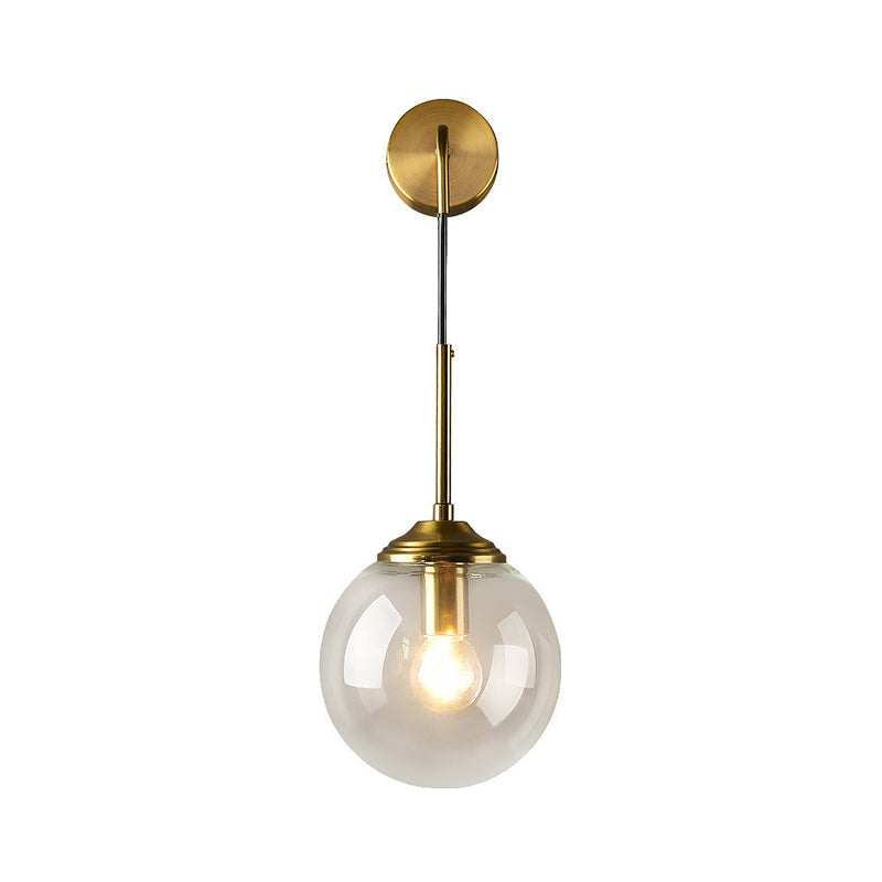 Modern 1-Head Globe Wall Light In Gold - Perfect For Bedrooms