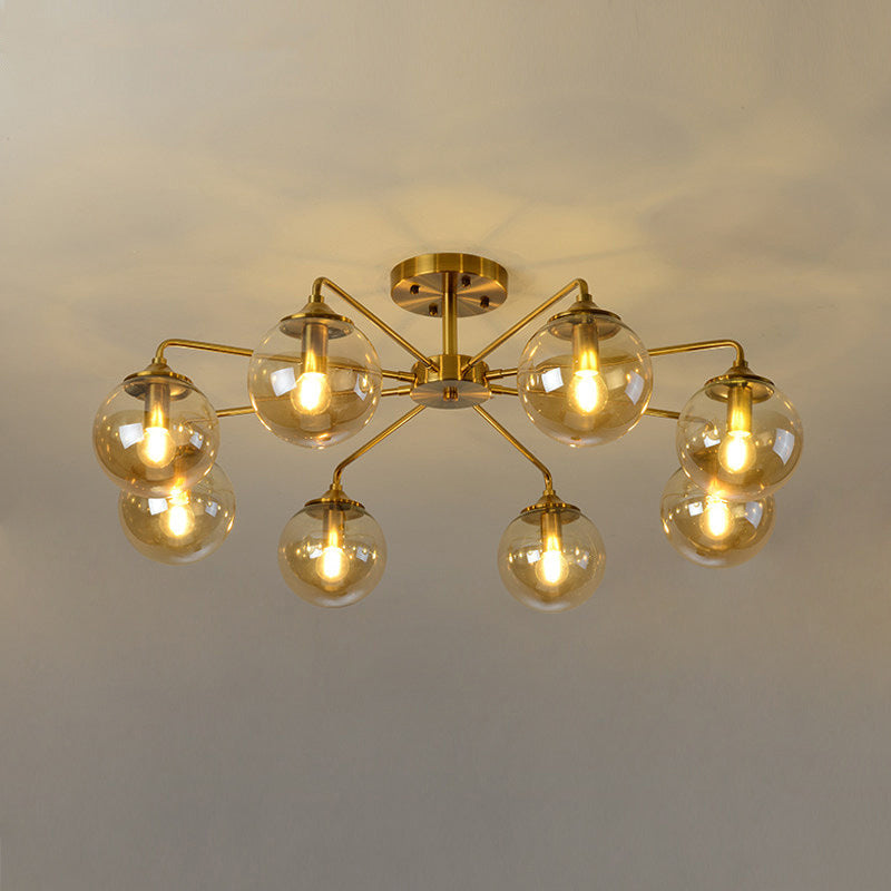 Gold Glass Ceiling Light for Modern Living Room