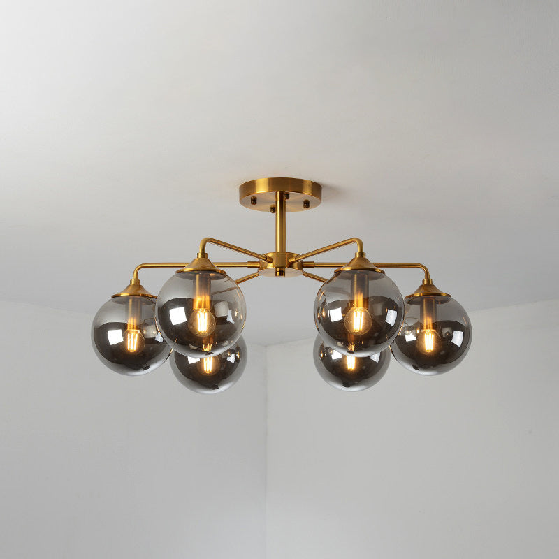 Gold Glass Ceiling Light for Modern Living Room