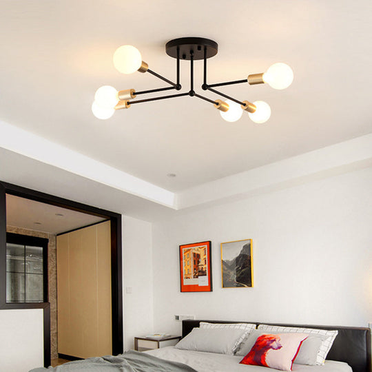 Contemporary Metal Branching Chandelier – Stylish Semi Flush Ceiling Light for Living Room