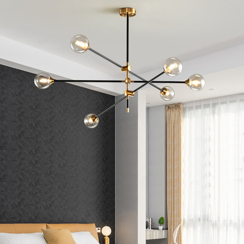 Modern Gold And Black Glass Pendant Chandelier - Molecular Design For Living Room Ceiling 6 /