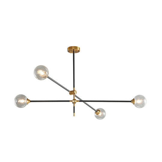 Modern Gold And Black Glass Pendant Chandelier - Molecular Design For Living Room Ceiling