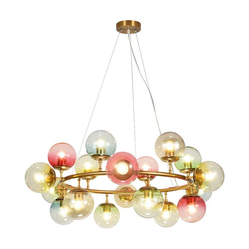 Multicolored Glass Bubble Pendant Ceiling Lamp For Minimalist Living Room Chandelier