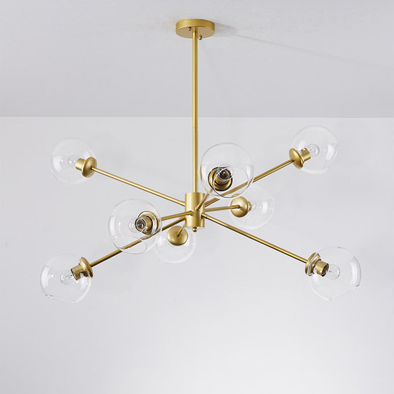 Minimalist Bubble Glass Chandelier - 8-Light Pendant Lamp with Sleek Sputnik Design