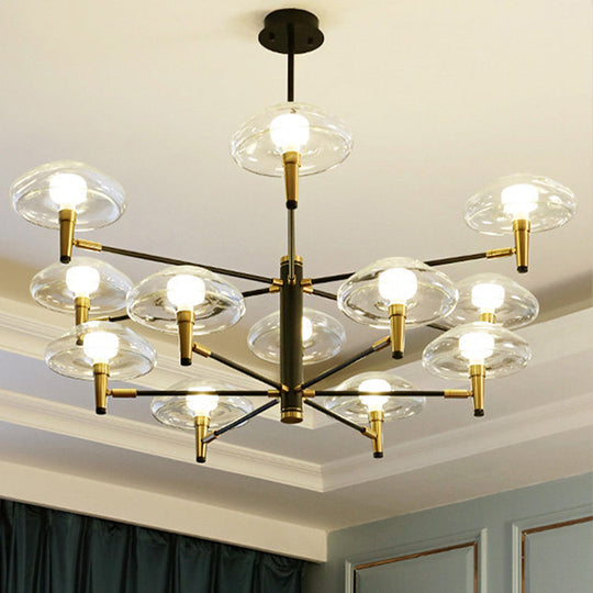 Gold And Black Nordic Chandelier Pendant Light Kit With Jellyfish-Inspired Design 12 / Gold-Black