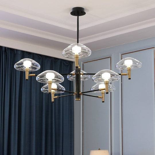 Gold And Black Nordic Chandelier Pendant Light Kit With Jellyfish-Inspired Design 8 / Gold-Black