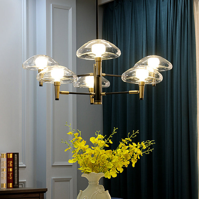 Gold And Black Nordic Chandelier Pendant Light Kit With Jellyfish-Inspired Design 6 / Gold-Black