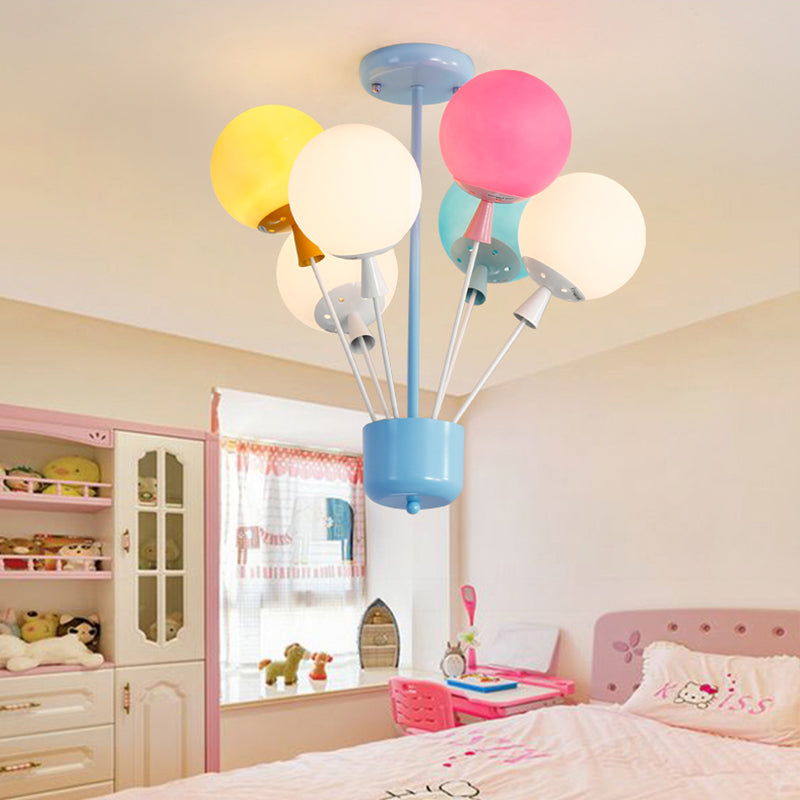 Macaron Baby Bedroom Pendant Light: Stylish Metal Balloon Suspension Fixture