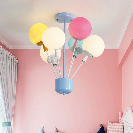 Macaron Baby Bedroom Pendant Light: Stylish Metal Balloon Suspension Fixture