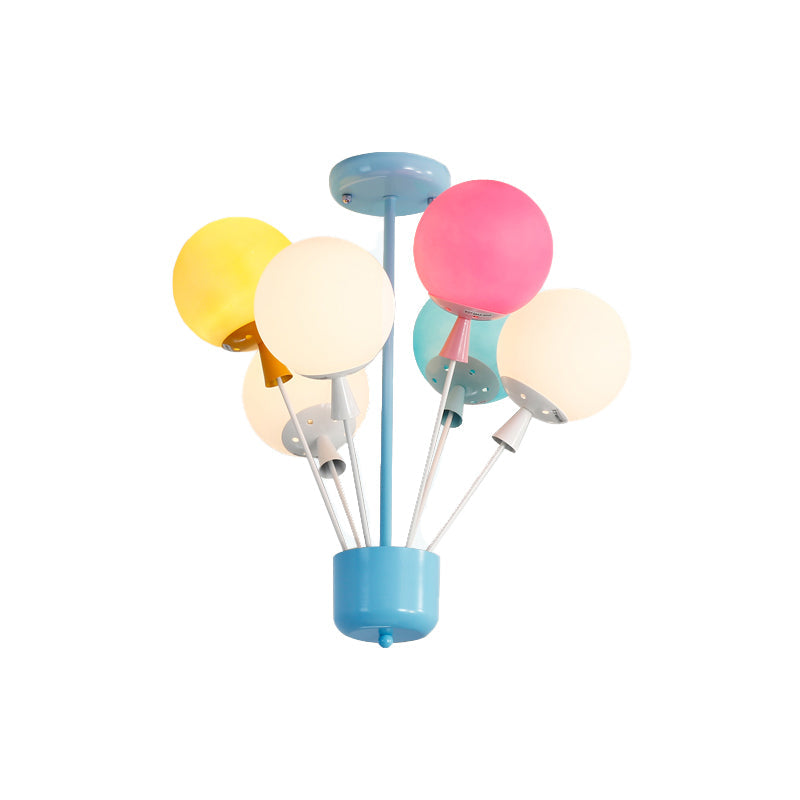 Macaron Baby Bedroom Pendant Light: Stylish Metal Balloon Suspension Fixture