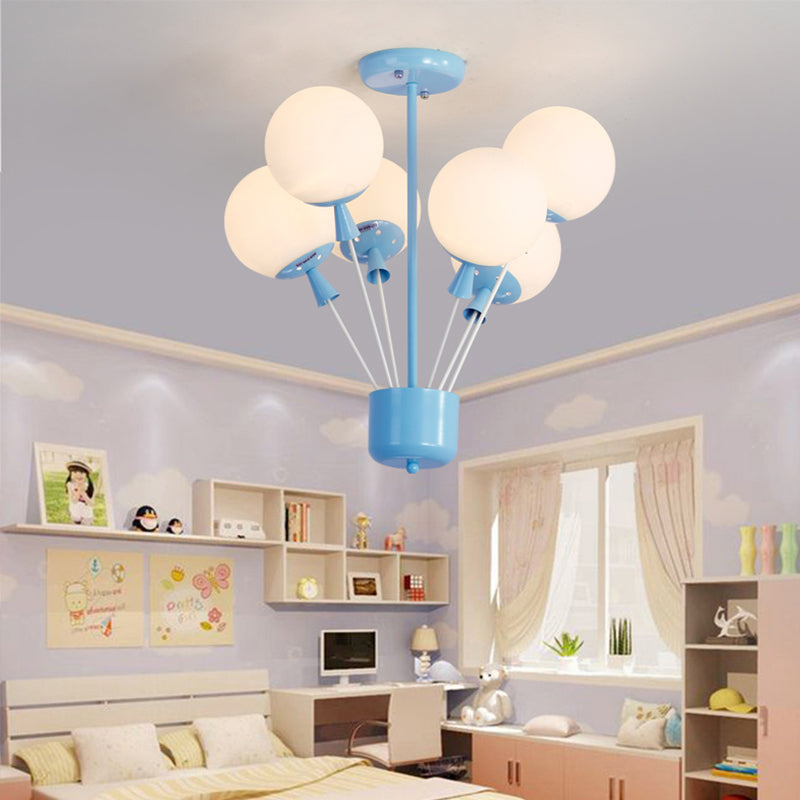 Macaron Baby Bedroom Pendant Light: Stylish Metal Balloon Suspension Fixture