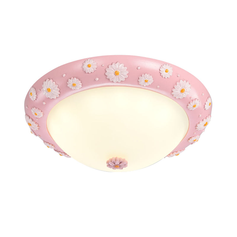 Cute LED Frosted Glass Bowl Ceiling Light for Child's Bedroom