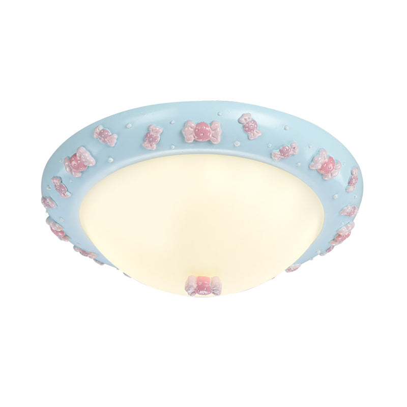 Cute LED Frosted Glass Bowl Ceiling Light for Child's Bedroom