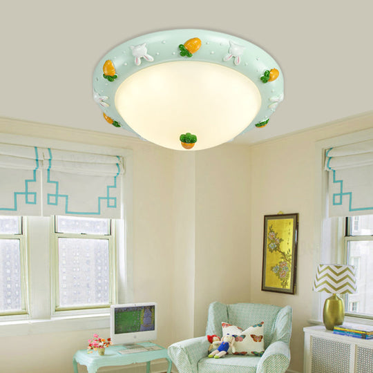 Cute LED Frosted Glass Bowl Ceiling Light for Child's Bedroom