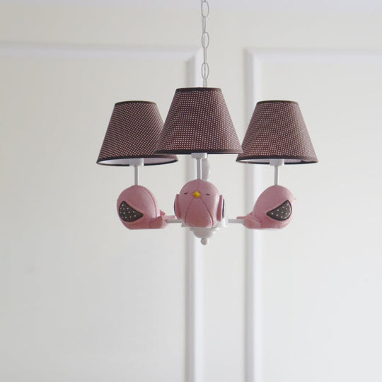 Macaron Colored Bird Chandelier: Resin Pendant Light For Kids Bedroom