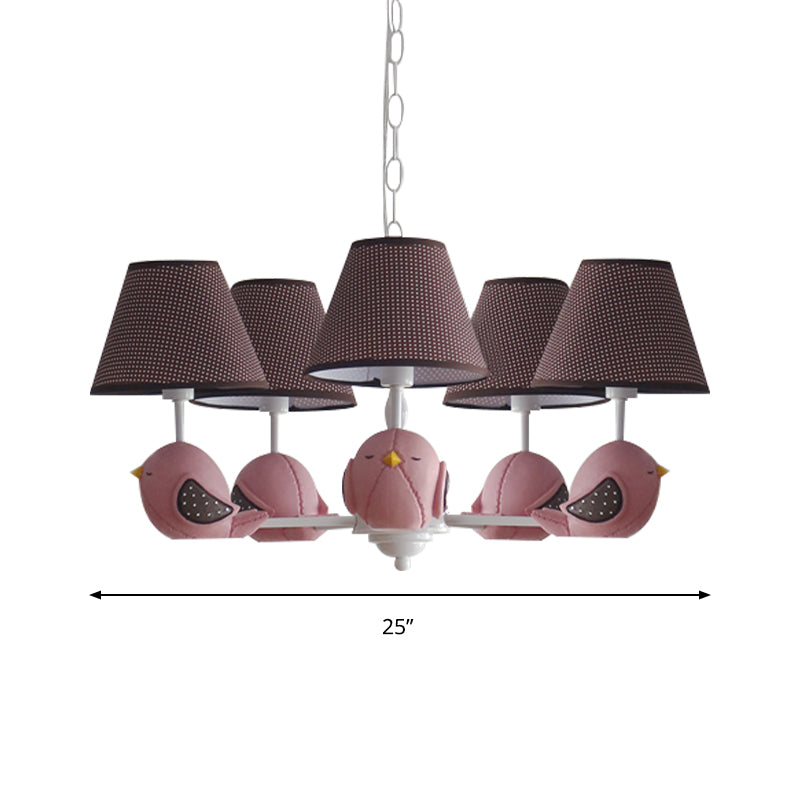 Macaron Colored Bird Chandelier: Resin Pendant Light For Kids Bedroom