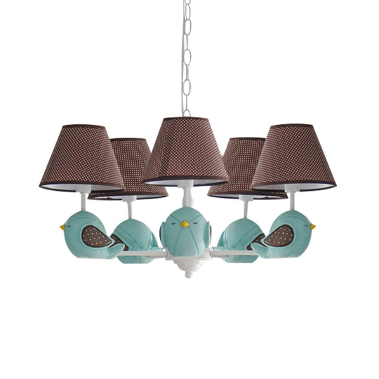 Macaron Colored Bird Chandelier: Resin Pendant Light For Kids Bedroom