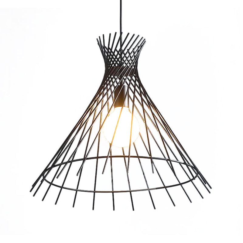 Modern Black Iron 1-Light Pendant Ceiling Lamp For Kitchen Island