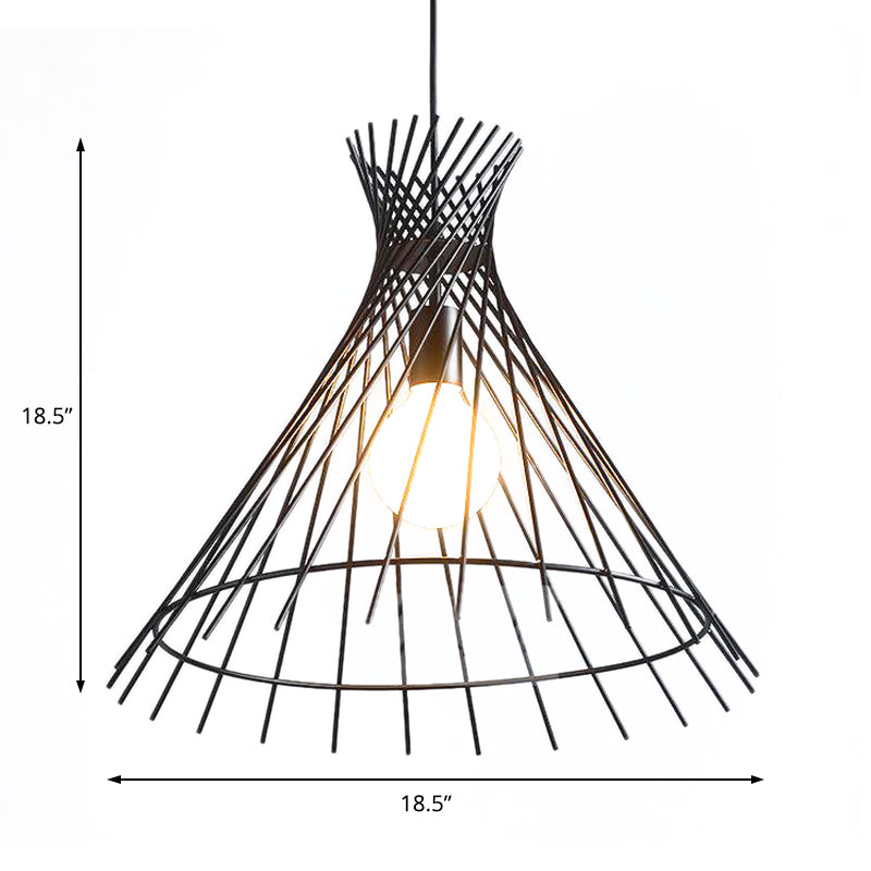 Modern Black Iron 1-Light Pendant Ceiling Lamp For Kitchen Island