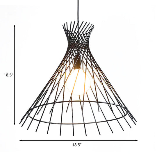 Modern Black Iron 1-Light Pendant Ceiling Lamp For Kitchen Island