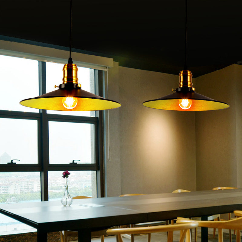 Industrial Black Single Bulb Pendant Light For Dining Room - 8.5 10 12 Width Options /