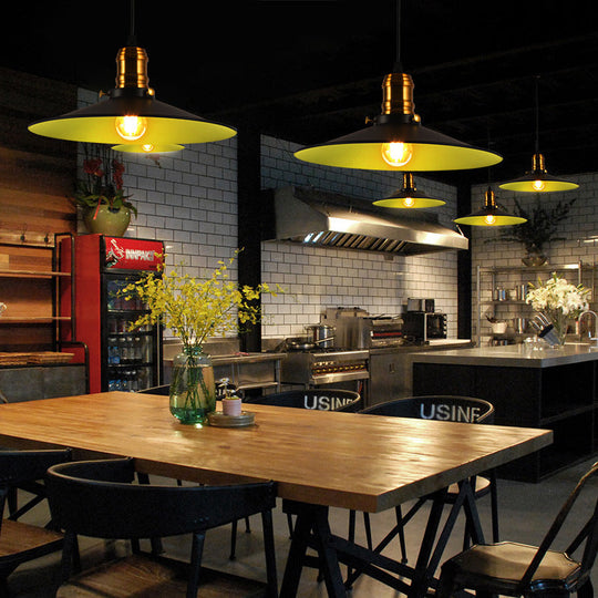 Industrial Black Single Bulb Pendant Light For Dining Room - 8.5 10 12 Width Options /