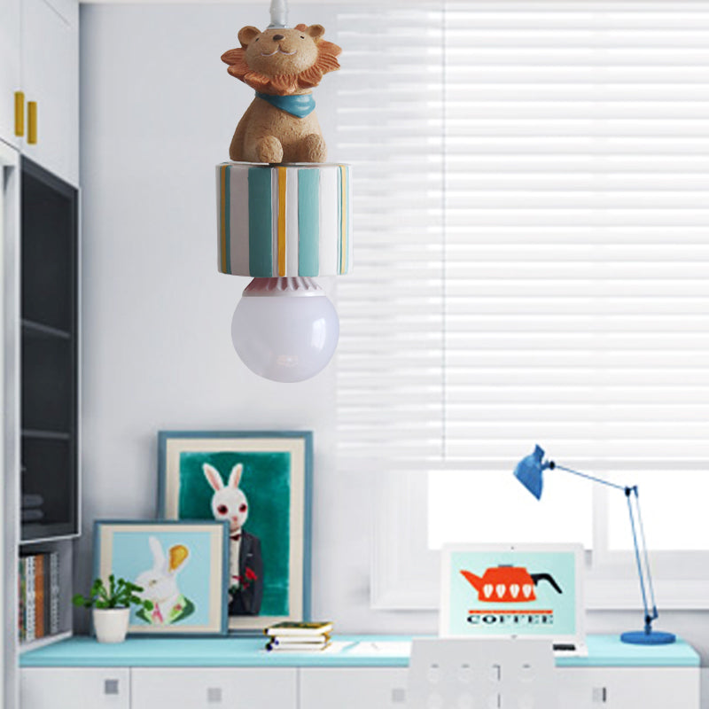 Contemporary Resin Animal Suspension Pendant Light For Dining Room Corridor And Kids