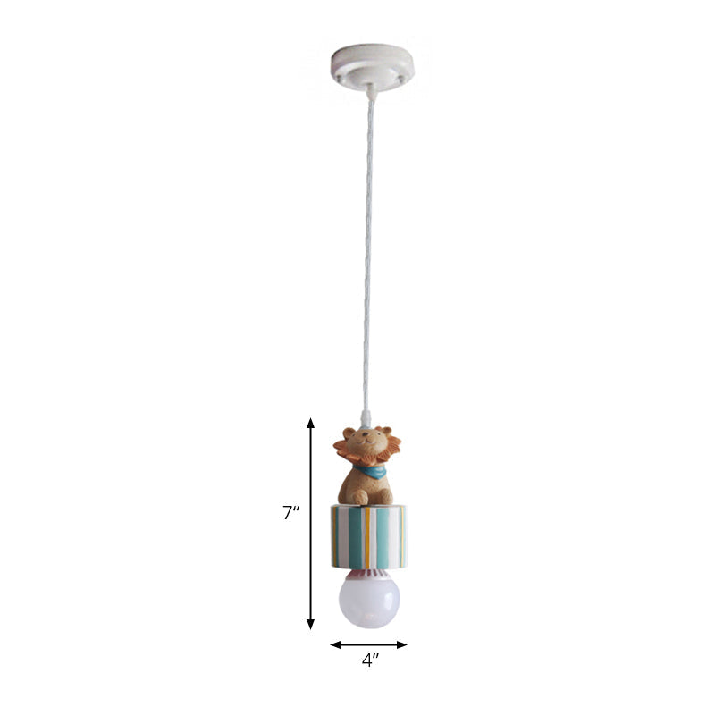 Contemporary Resin Animal Suspension Pendant Light For Dining Room Corridor And Kids