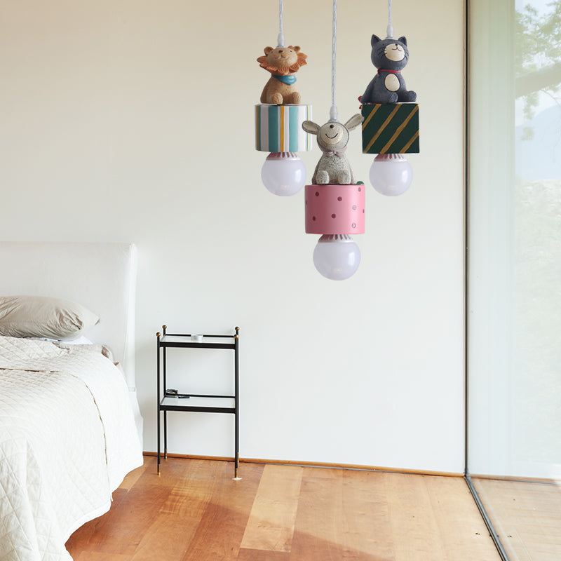 Contemporary Resin Animal Suspension Pendant Light For Dining Room Corridor And Kids