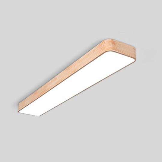 Nordic Wood Office Led Pendant Light With Acrylic Shade - Stylish And Functional