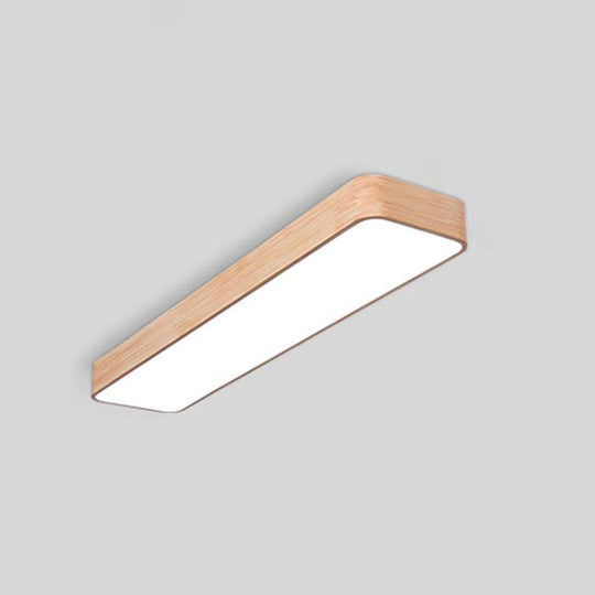 Nordic Wood Office Led Pendant Light With Acrylic Shade - Stylish And Functional