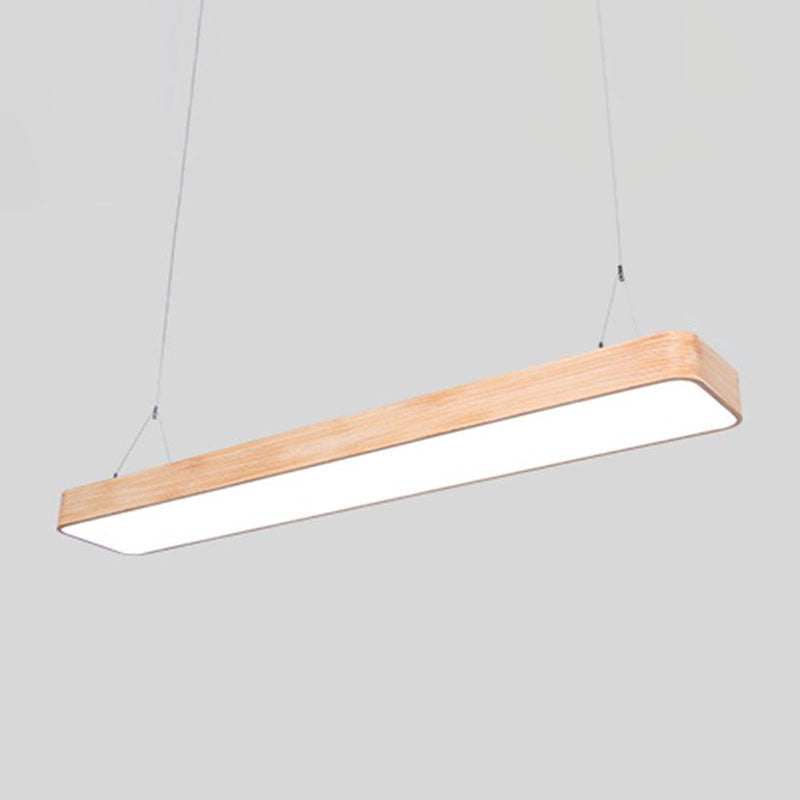 Nordic Wood Office Led Pendant Light With Acrylic Shade - Stylish And Functional