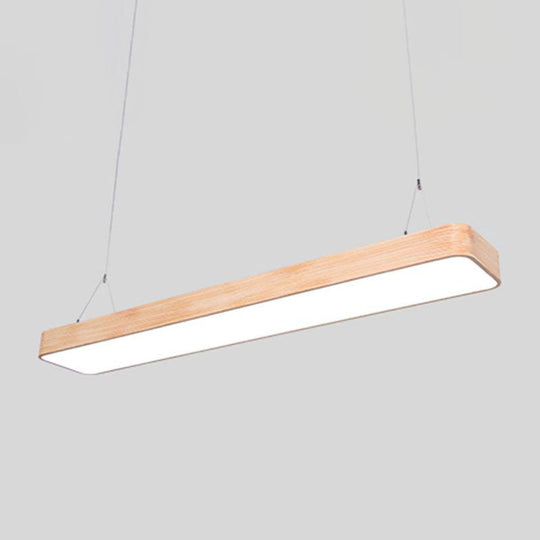 Nordic Wood Office Led Pendant Light With Acrylic Shade - Stylish And Functional