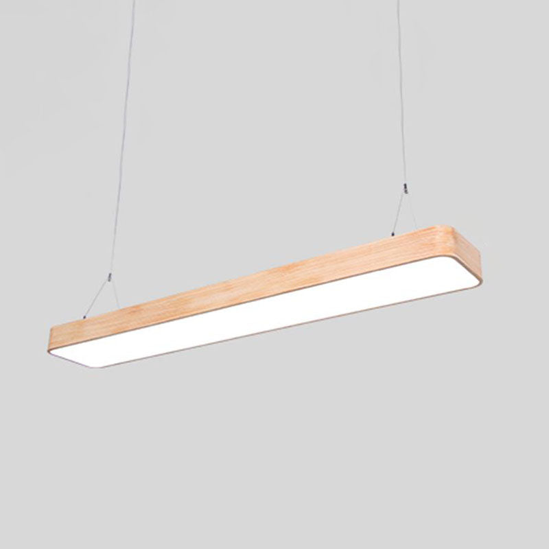 Nordic Wood Office Led Pendant Light With Acrylic Shade - Stylish And Functional