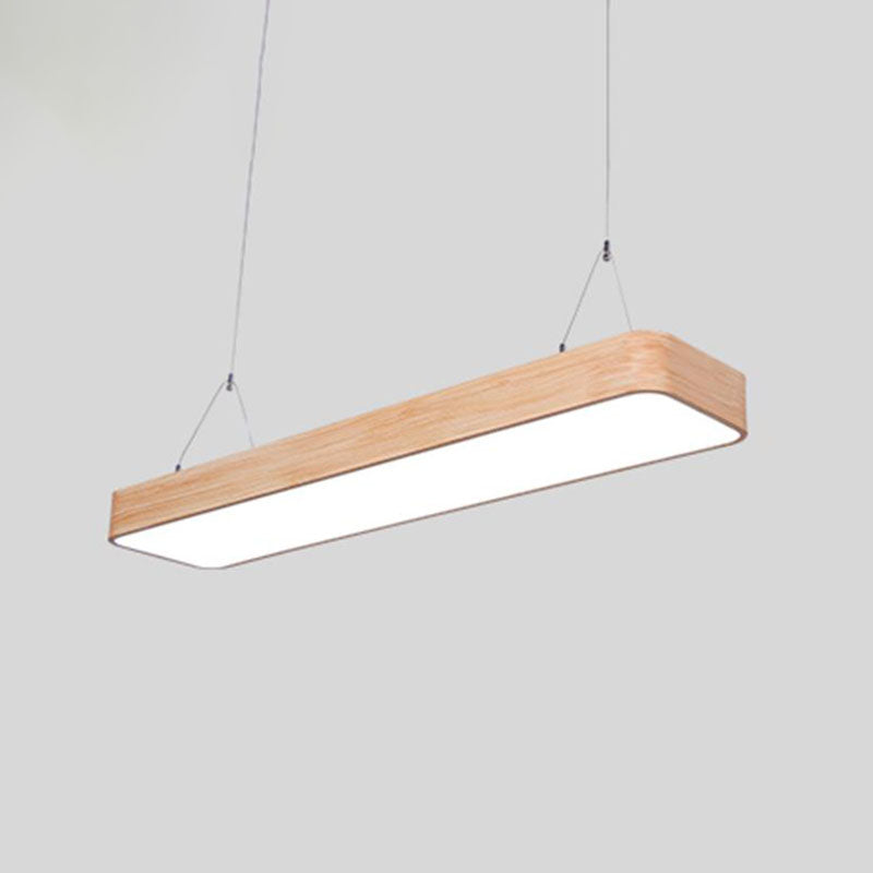 Nordic Wood Office Led Pendant Light With Acrylic Shade - Stylish And Functional