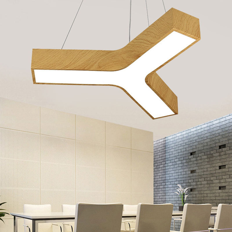 Y-Shaped Led Pendant Lamp With Minimalistic Acrylic Shade