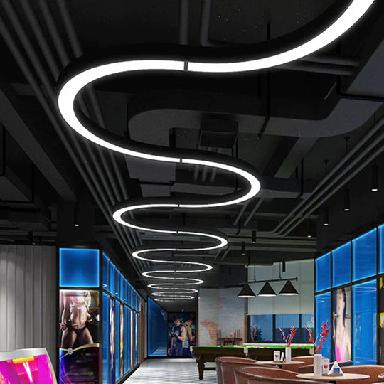 Sleek Metallic LED ARC Pendant: Ideal for Gyms, Shopping Centers, and Spacious Venues