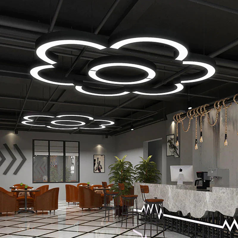 Sleek Metallic LED ARC Pendant: Ideal for Gyms, Shopping Centers, and Spacious Venues