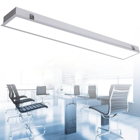 Sleek Surface-Mounted Led Ceiling Light: White Linear Flush Mount Fixture