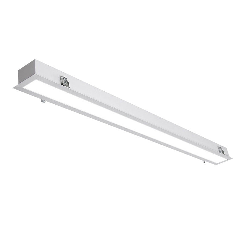 Sleek Surface-Mounted LED Ceiling Light: White Linear Flush Mount Fixture