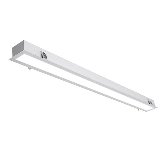 Sleek Surface-Mounted Led Ceiling Light: White Linear Flush Mount Fixture / Small