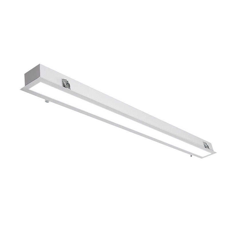 Sleek Surface-Mounted LED Ceiling Light: White Linear Flush Mount Fixture