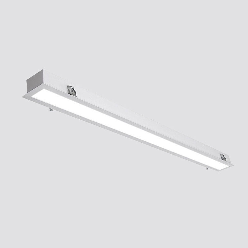 Sleek Surface-Mounted Led Ceiling Light: White Linear Flush Mount Fixture