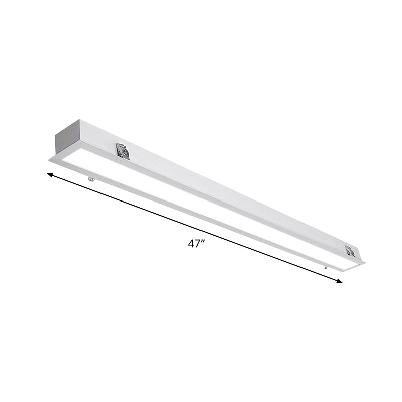 Sleek Surface-Mounted LED Ceiling Light: White Linear Flush Mount Fixture