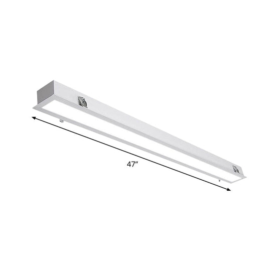 Sleek Surface-Mounted Led Ceiling Light: White Linear Flush Mount Fixture